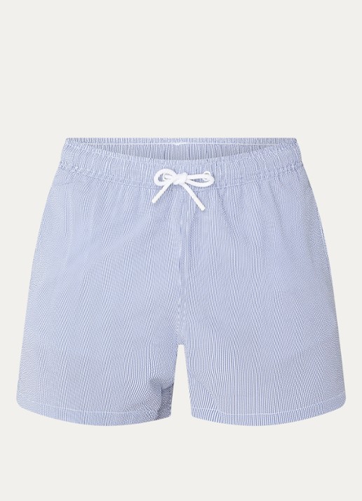 Björn Borg Zwemshorts met streepprint - voorkant donkerblauw