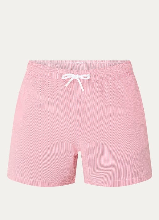 Björn Borg Zwemshorts met streepprint - voorkant kersenrood