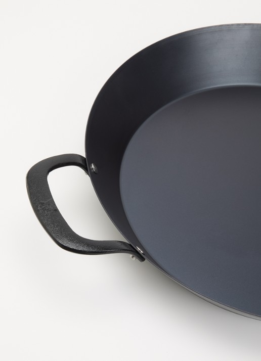 BK Black Steel paellapan 38 cm  - voorkant 2 zwart