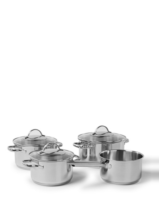 BK Essentials pannenset 4-delig - voorkant 6 zilver