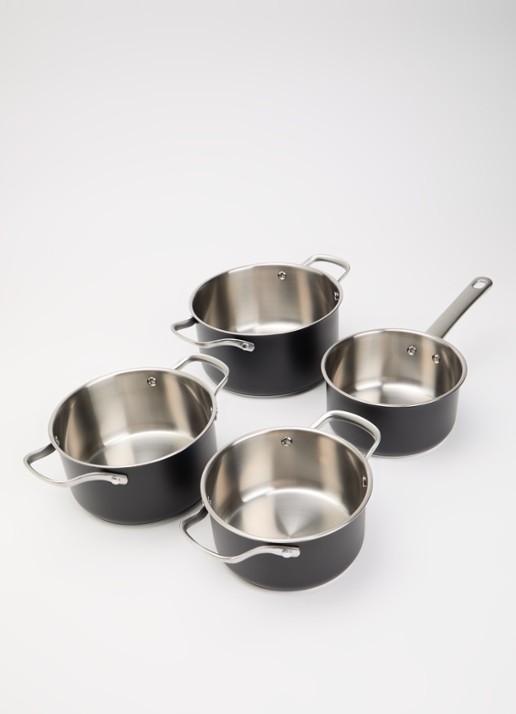 BK Purity Black pannenset 4-delig - voorkant 2 zwart