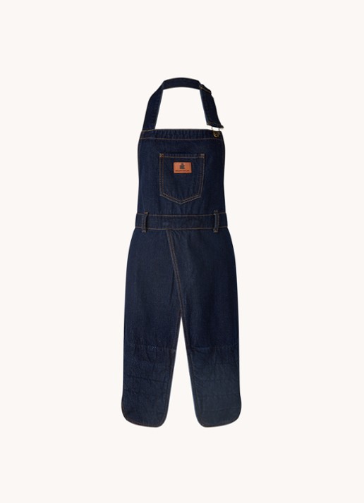 BK Solutions keukenschort met geïntegreerde ovenwanten - voorkant denim