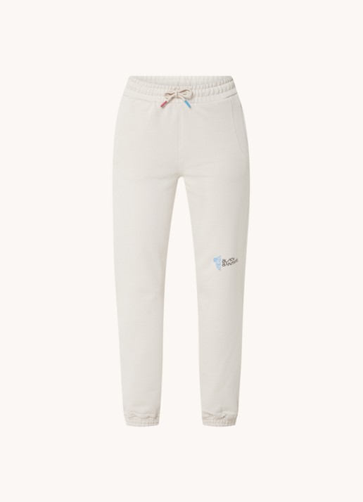 Black Bananas Eclipse high waist tapered fit joggingsbroek met logoprint - voorkant 3 creme