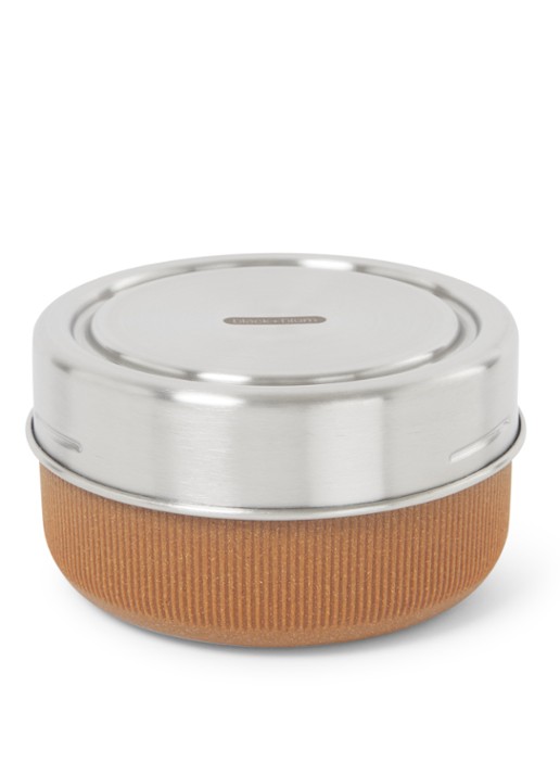 Black + Blum glazen lunchbox  - voorkant zilver
