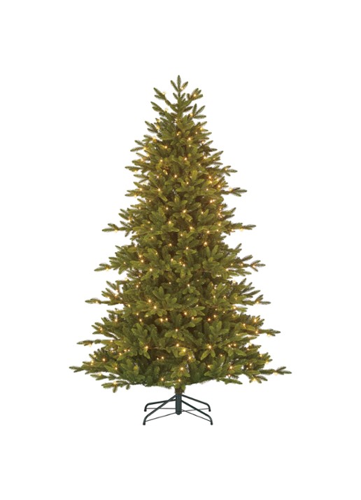 Black box Delmonto kunstkerstboom met LED verlichting 155 cm
