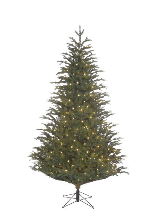 Black box Frasier kunstkerstboom met LED verlichting 215 cm