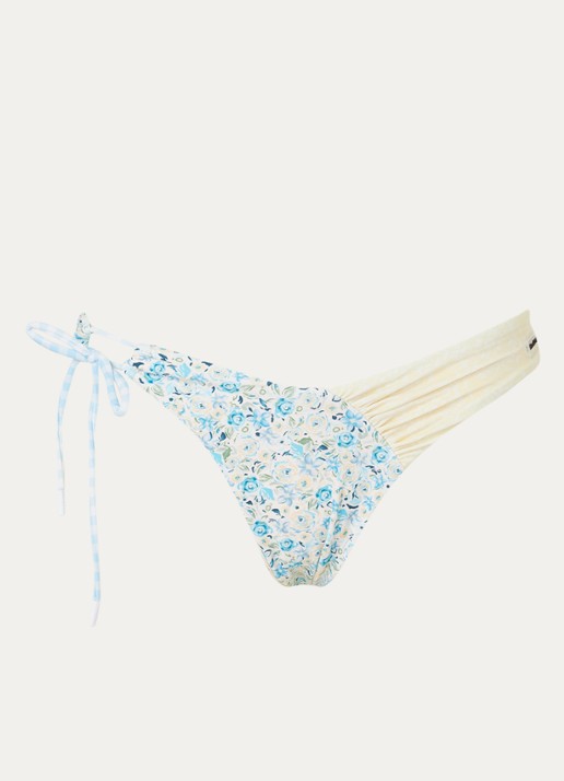 Blackbough Swim Alana brazilian bikinislip met bloemenprint - voorkant 4 lichtblauw