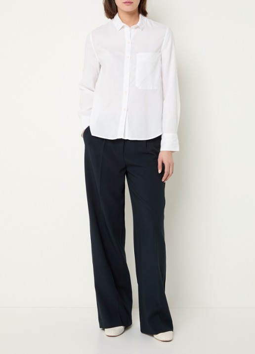 BLLMR Bodi blouse met borstzak - voorkant 2 wit