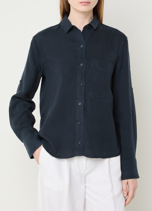 BLLMR Bodi blouse met borstzak - detail 3 donkerblauw