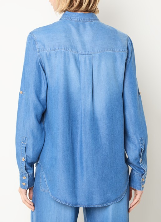 BLLMR Bodi blouse met borstzak - achterkant blauw