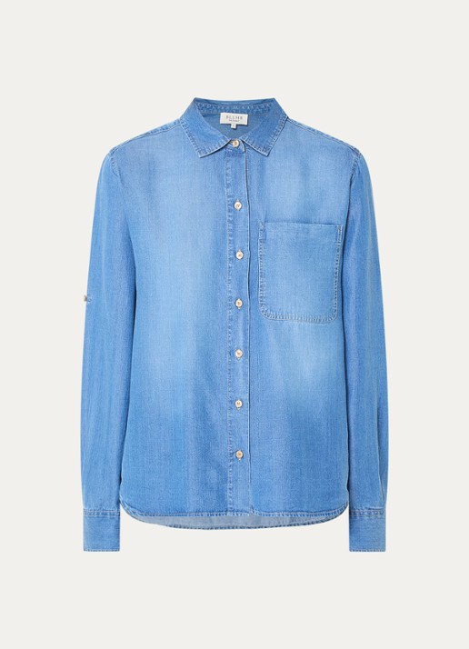 BLLMR Bodi blouse met borstzak - voorkant 3 blauw