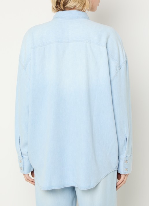 BLLMR Dado blouse in linnenblend - achterkant 2 lichtblauw