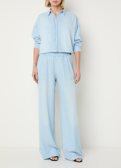 BLLMR Dado blouse in linnenblend - voorkant 4 lichtblauw