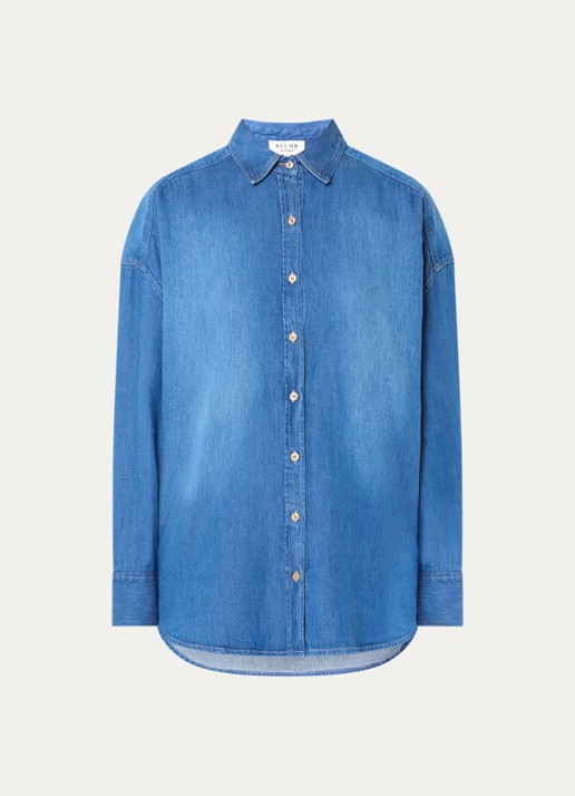 BLLMR Dado blouse in linnenblend - voorkant indigo