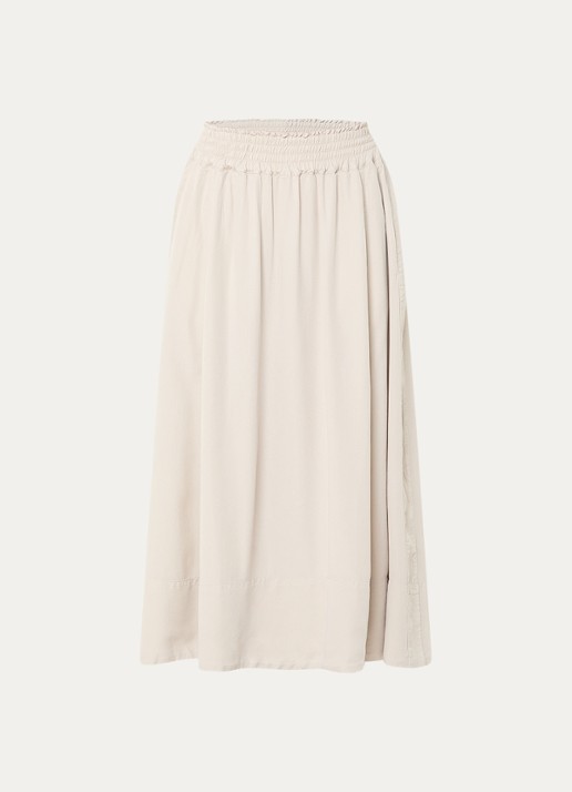 BLLMR Laila midi A-lijn rok met elastische band - voorkant 2 beige