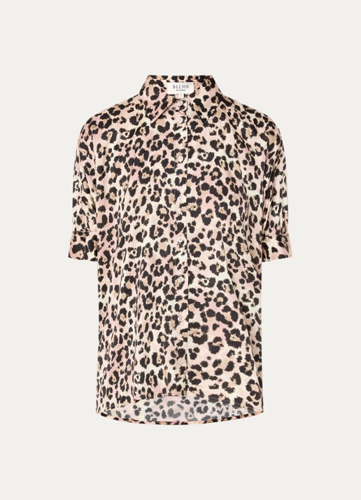 BLLMR Marina blouse met panterprint - voorkant lichtbruin