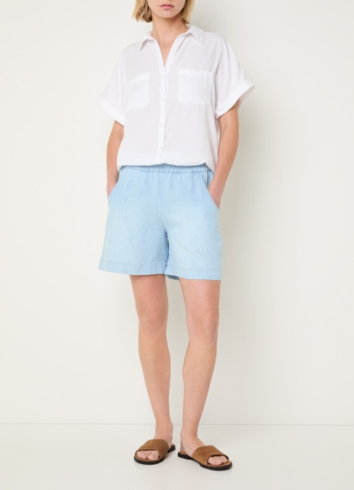 BLLMR Mia blouse met borstzakken - voorkant 3 wit