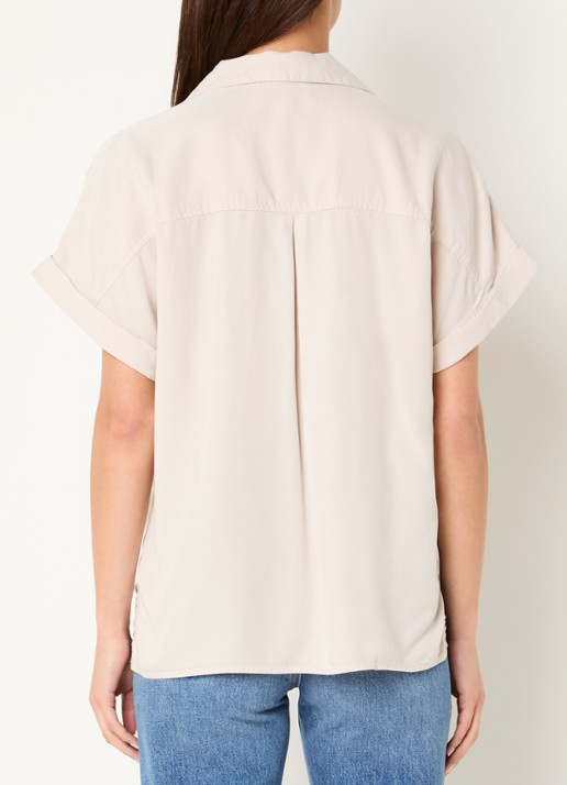 BLLMR Mia blouse met borstzakken - achterkant lichtgrijs