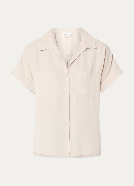 BLLMR Mia blouse met borstzakken - voorkant 2 lichtgrijs