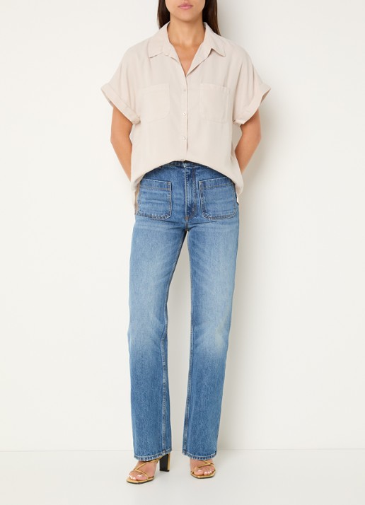 BLLMR Mia blouse met borstzakken - voorkant 3 lichtgrijs