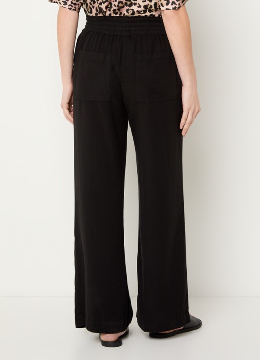 BLLMR Stella high waist straight fit pantalon met opgestikte zakken - achterkant zwart