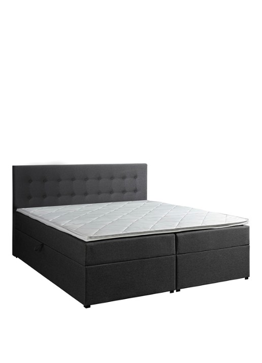 Bloemendaal Guardar Boxspring met opbergruimte inclusief matras en topper - detail antraciet
