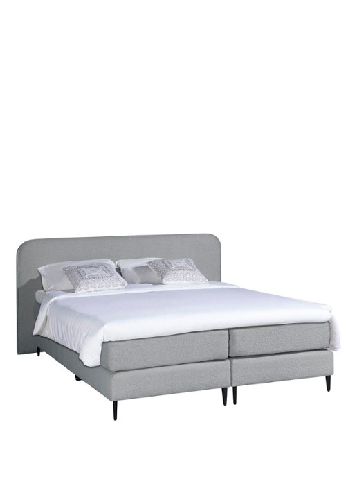 Bloemendaal Treviso boxspring combinatie inclusief matras en topper    - voorkant 6 lichtgrijs