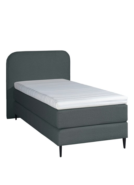 Bloemendaal Treviso eenpersoons boxspring combinatie inclusief matras en topper - voorkant 2 antraciet
