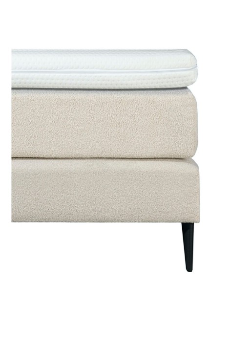 Bloemendaal Treviso eenpersoons boxspring combinatie inclusief matras en topper - achterkant beige