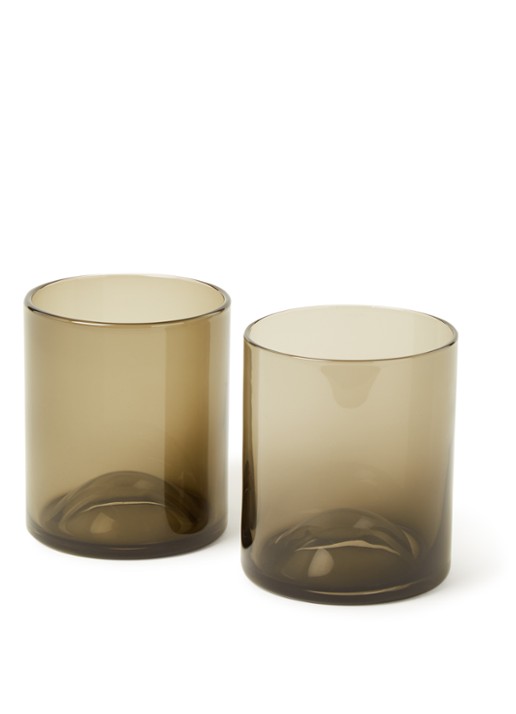 Blomus Tumbler drinkglas 30 cl set van 2 - voorkant 2 grijs