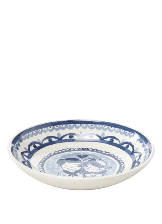 Blond Amsterdam Delfts Blond diep bord 23 cm - voorkant 2 blauw