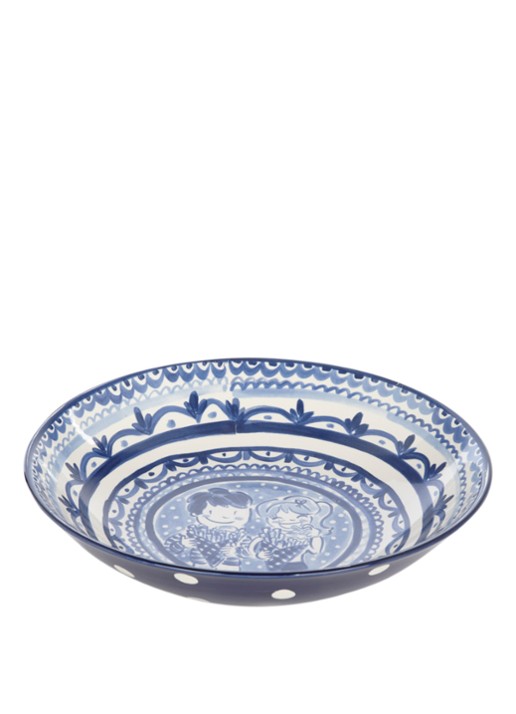 Blond Amsterdam Delfts Blond serveerschaal 36,5 cm - voorkant 2 blauw