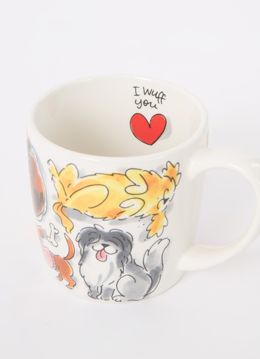 Blond Amsterdam Dog Love chunky mok 50 cl - voorkant 2 gebroken wit