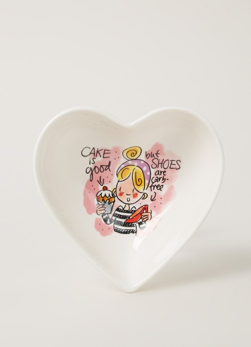 Blond Amsterdam Even Bijkletsen Heart kom 16,5 cm - voorkant 3 wit
