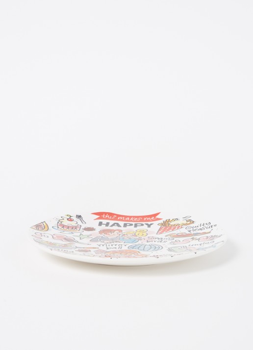 Blond Amsterdam Happy ontbijtbord 18 cm - voorkant 3 multicolor