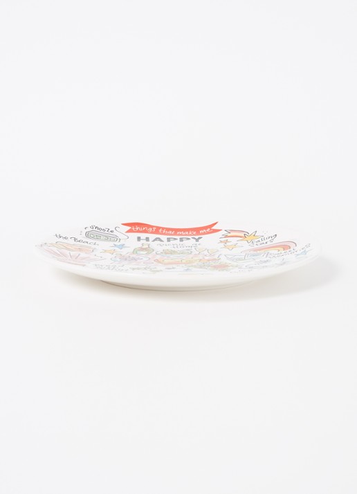 Blond Amsterdam Happy ontbijtbord 22 cm - voorkant 3 multicolor