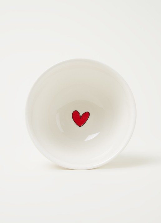 Blond Amsterdam Hearts kom 14 cm - detail wit