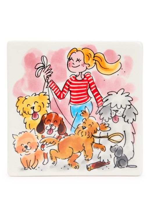 Blond Amsterdam Hond wandtegel 13 cm