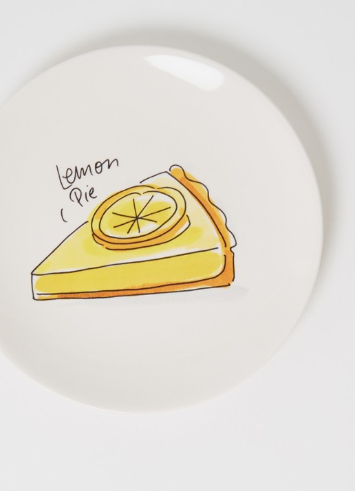 Blond Amsterdam Lemon Pie gebaksbordje 18 cm - detail gebroken wit