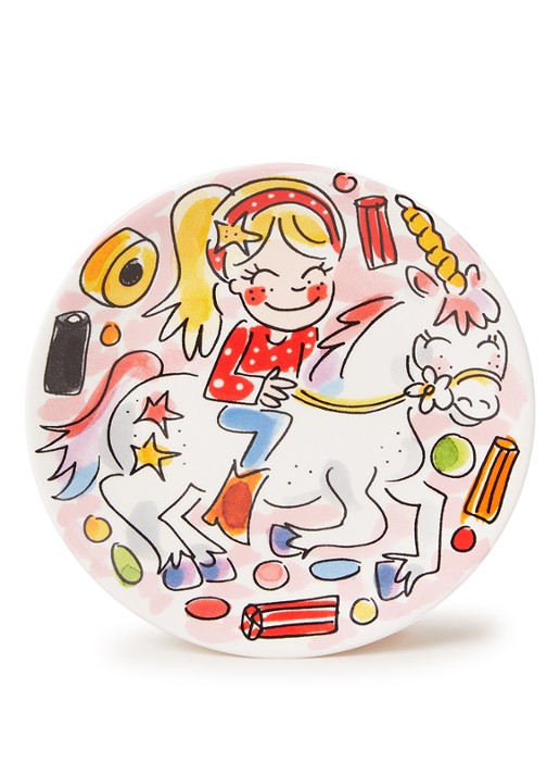 Blond Amsterdam Made with Magic Unicorn gebaksbordje 12 cm - voorkant 3 wit