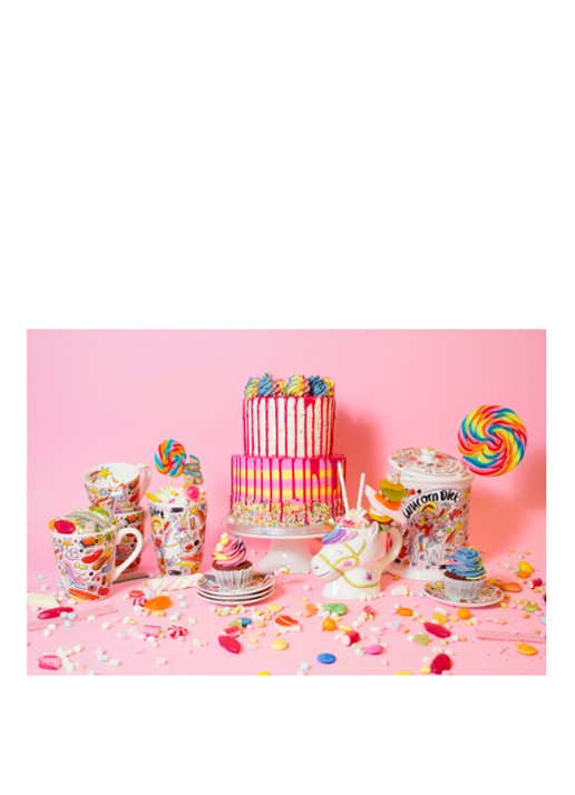 Blond Amsterdam Made with Magic Unicorn theelepels set van 4 - voorkant 2 multicolor