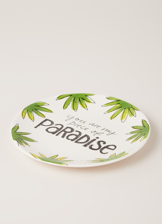 Blond Amsterdam Paradise gebaksbordje 18 cm - detail groen