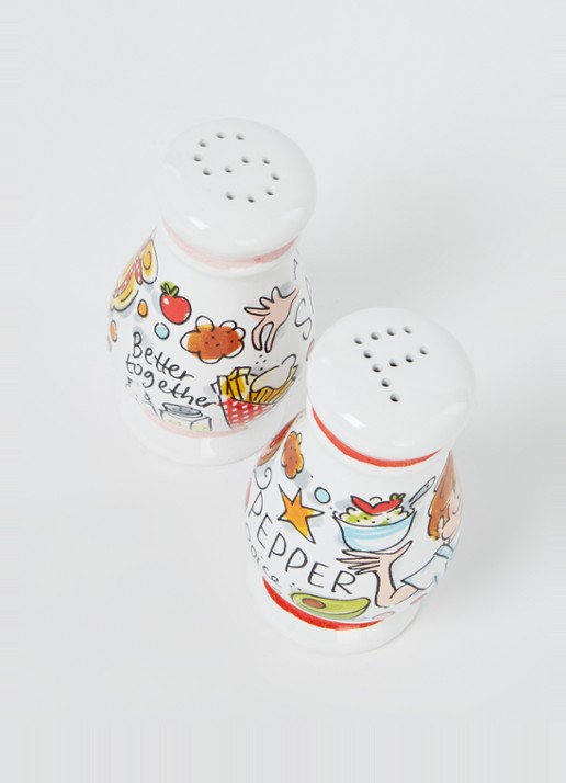 Blond Amsterdam Peper- en zoutstel 10 cm 2-delig - voorkant 2 multicolor