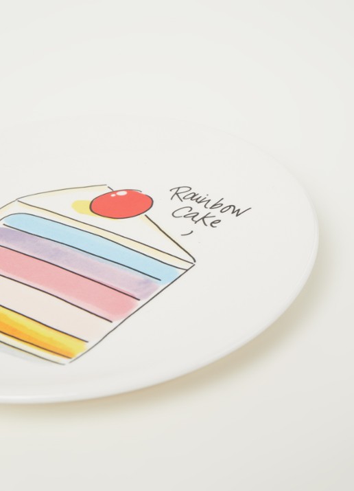 Blond Amsterdam Rainbow Cake gebaksbordje 18 cm - detail wit