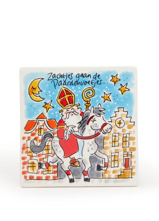 Blond Amsterdam Sint Op Pad wandtegel 13 cm
