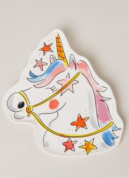 Blond Amsterdam Unicorn gebaksbord 19,5 cm - detail wit