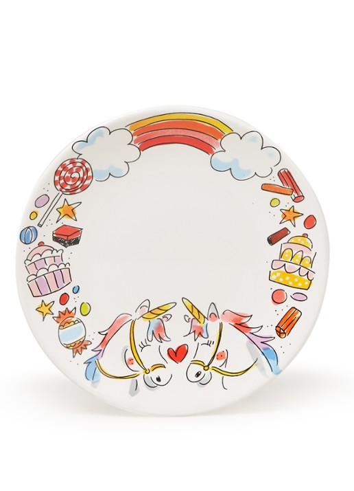 Blond Amsterdam Unicorn ontbijtbord 22 cm - voorkant 2 wit
