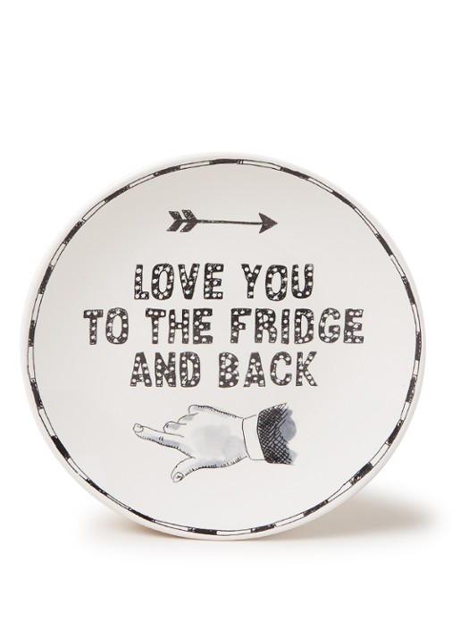 Blond Amsterdam X Noir Love You ontbijtbord 22 cm  - voorkant 2 gebroken wit