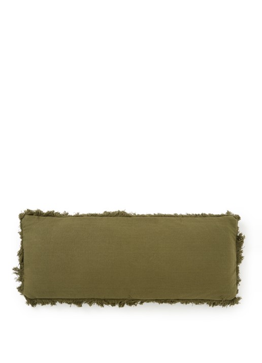 Bloomingville Dee sierkussen 90 x 35 cm - voorkant 2 legergroen