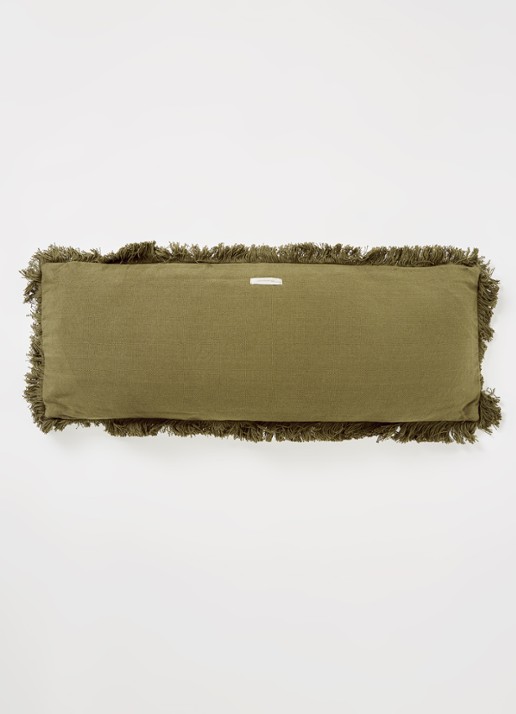 Bloomingville Dee sierkussen 90 x 35 cm - voorkant 3 legergroen